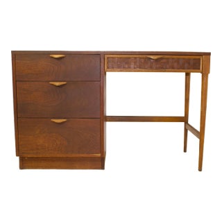 Lane Furniture Mid Century Walnut Writing Desk For Sale