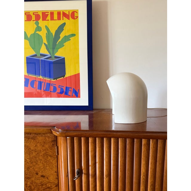 White 1970 Organic White Ceramic Table Lamp, Italy For Sale - Image 8 of 16