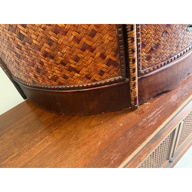 1980s Costal Rattan Demi-Lune Cabnit/Bar For Sale In Miami - Image 6 of 12