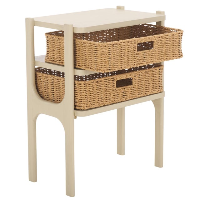 Wood Rozalyn 2 Drawer Accent Table in Sand For Sale - Image 7 of 9
