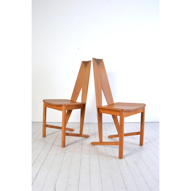 Dining Chairs in Beech by Søren Nissen & Ebbe Gehl for Seltz, France, 1980s, Set of 6 For Sale - Image 4 of 6