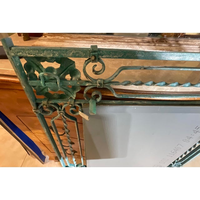 Antique Wrought Iron Gate Mirror – Repurposed Architectural Salvage For Sale - Image 13 of 15
