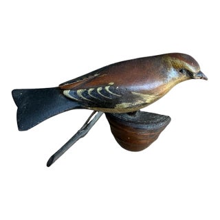 Austrian Folk Art Carved Wood Chaffinch #97, 1930s For Sale