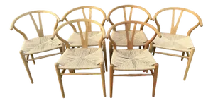 CH24 Wishbone Chairs by Hans Wegner for Carl Hansen & Son, Set of 6