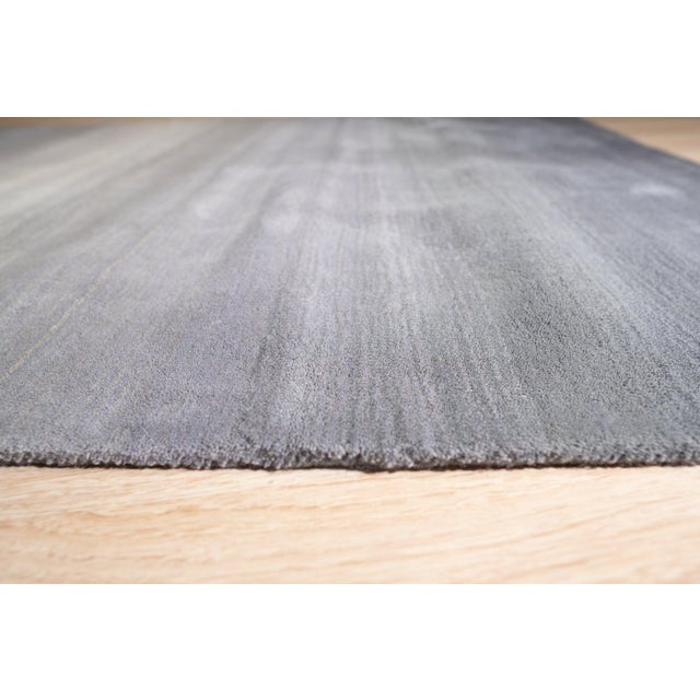Contemporary 7' 9"x9' 9" Gray Ombre Modern Hand-Knotted Wool Rug For Sale - Image 3 of 5