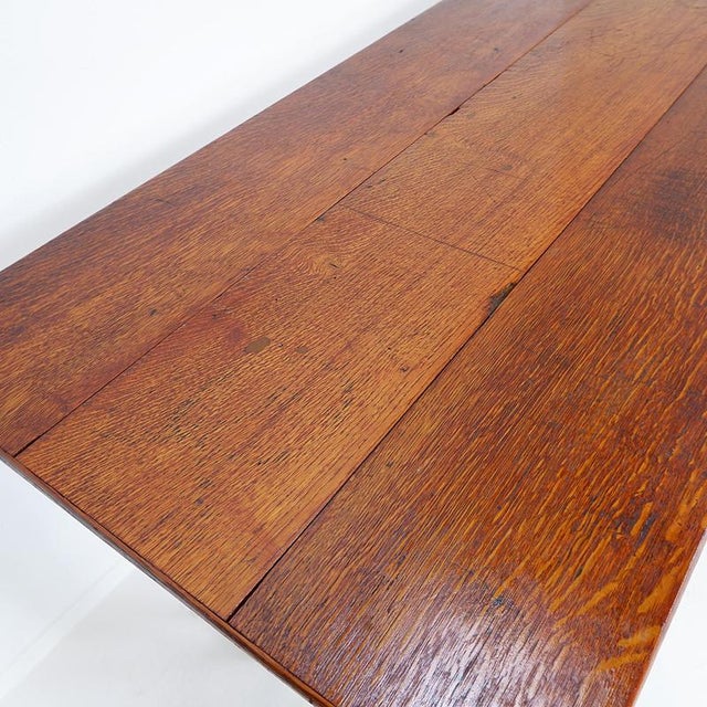 Wood Industrial Bistro Table in Wood and Wrought Iron For Sale - Image 7 of 16