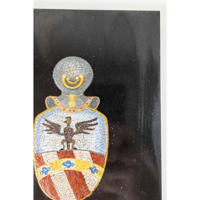 Mid 19th Century 19th Century Italian Micro Mosaic Magliara Family Coat of Arms Crest For Sale - Image 5 of 13
