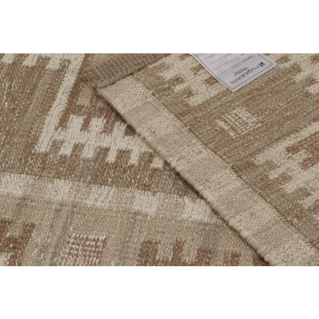 Rug & Kilim's Scandinavian Style Custom Flatweave Rug With Beige Geometry For Sale - Image 10 of 10