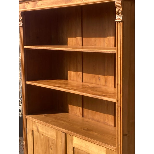 Pine Bookcase With Half Doors From Armoire For Sale - Image 15 of 16