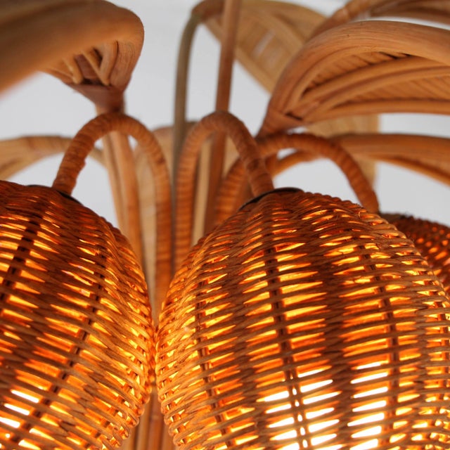 Palm Tree Floor Lamp in Rattan For Sale - Image 9 of 18
