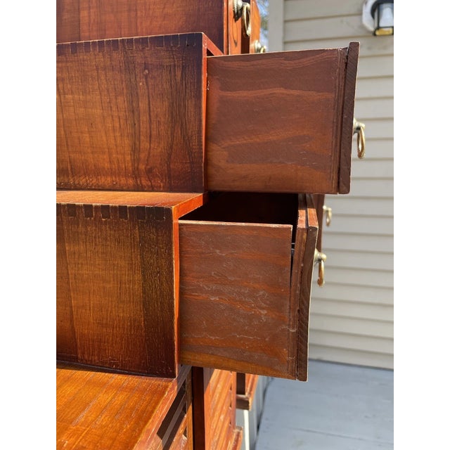 Welcome to Celestial Nonesuch For Sale Today: Pair of Vintage 20th C. Dovetailed Tansu Step Wooden Shelves Asian Art...