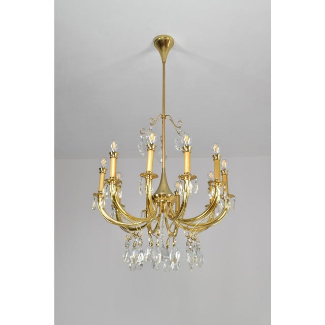 1950's Italian Crystal Chandelier by Oscar Tolasco for Lumi Milano For Sale - Image 12 of 13