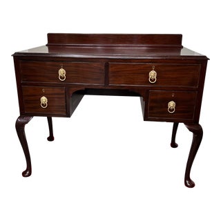 Early 1800s Antique Mahogany and Rosewood Four Drawer Desk For Sale