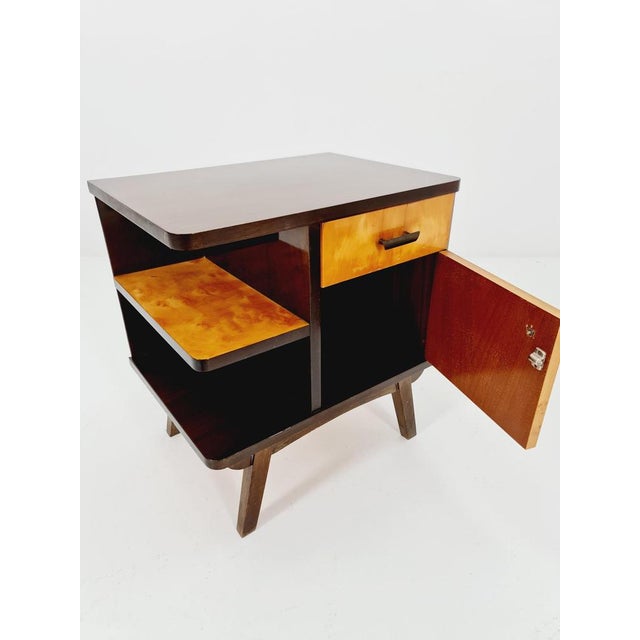Mid-Century German Beech and Walnut Nightstand from WK Möbel, 1960s For Sale - Image 6 of 10