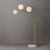 1960s 1960s Nova of California Moraga 3 Light Arc Floor Lamp, Bone Porcelain, Weathered Brass & Walnut, 4-Way Rotary Switch, Marble Base For Sale - Image 5 of 11