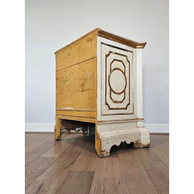 Antique Italian Painted White Parcel Gilt Single Door Cabinet For Sale - Image 12 of 12