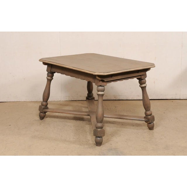 Mid 20th Century Wooden Table With Scalloped Apron For Sale - Image 10 of 12