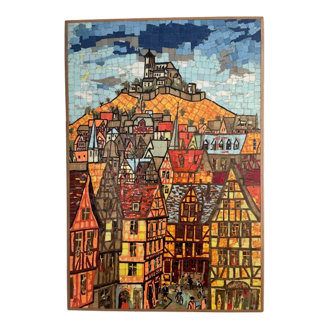 Vintage Mosaic Austrian Travel Poster by Earl Thollander by Dr. Stanley Cohen For Sale