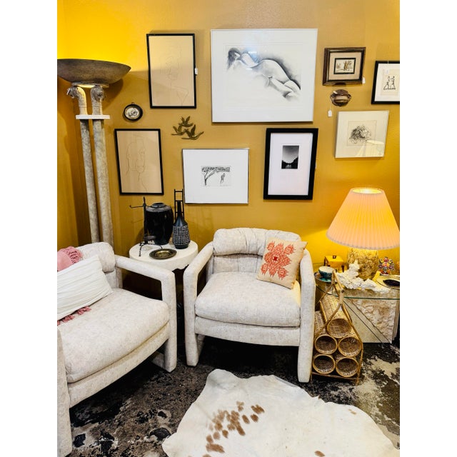 Postmodern Postmodern Etruscan Revival Travertine and Faux Stone Lion Torchiere Floor Lamp For Sale - Image 3 of 12