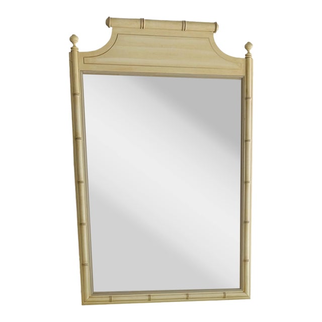 Vintage Henry Link Bali Hai Faux Bamboo Pagoda Mirror – Original Hardware For Sale