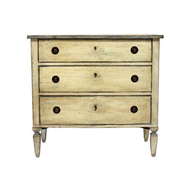 Blue Provincial LXVI French Chest of Drawers in White and Light Blue Lacquer For Sale - Image 8 of 8