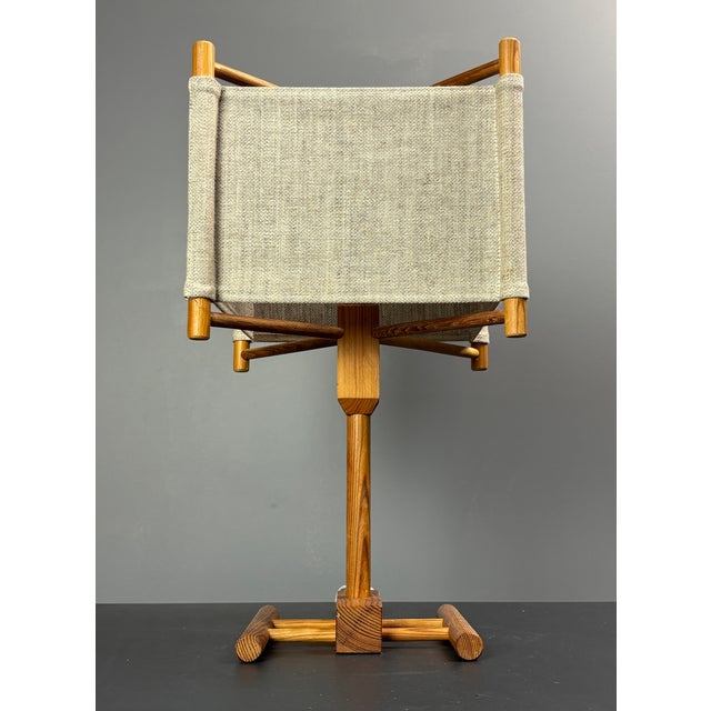 Mid-Century Modern Scandinavian Pine Table Lamp with Square Fabric Shade, 1970s For Sale - Image 12 of 15