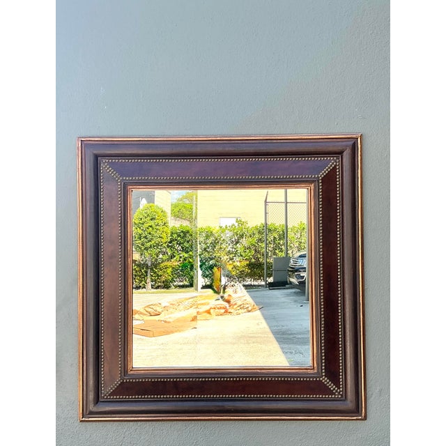 Late 20th Century Vintage Nail Head Mirror For Sale - Image 5 of 12