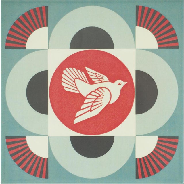 Shepard Fairey, Geometric Dove, Print on Ceramic For Sale - Image 4 of 4