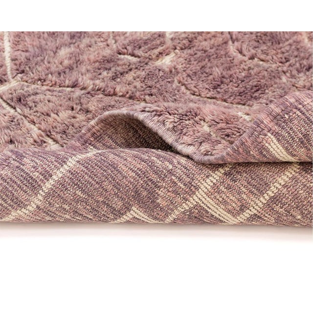 Oversize Tonal Diamond Trellis Hand-Knotted Wool Rug | 12'0" X 10'1" | One of a Kind For Sale - Image 10 of 10