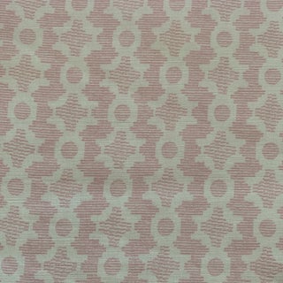 Sister Parish Pink Clara B Cotton Linen Hand Printed Fabric- 4 Yards For Sale