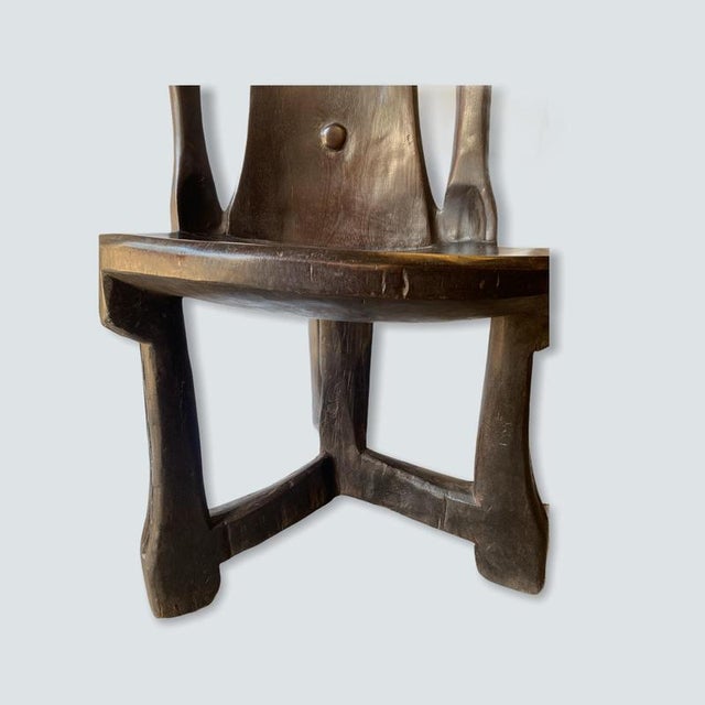 Wooden Makonde Chair, Tanzania For Sale - Image 4 of 9