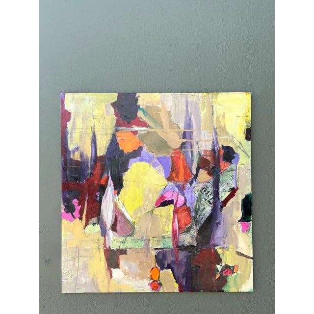 Vintage Abstract Expressionist Oil Painting on Canvas For Sale - Image 10 of 14