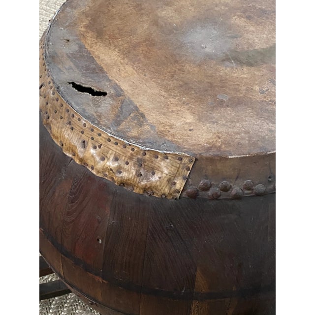 Chinese Mid 19th Century Antique Chinese Drum With Stand For Sale - Image 3 of 13