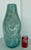 Stylish abstract Currey & Company Modern Blue Glass Tyne Vase, showroom floor sample
