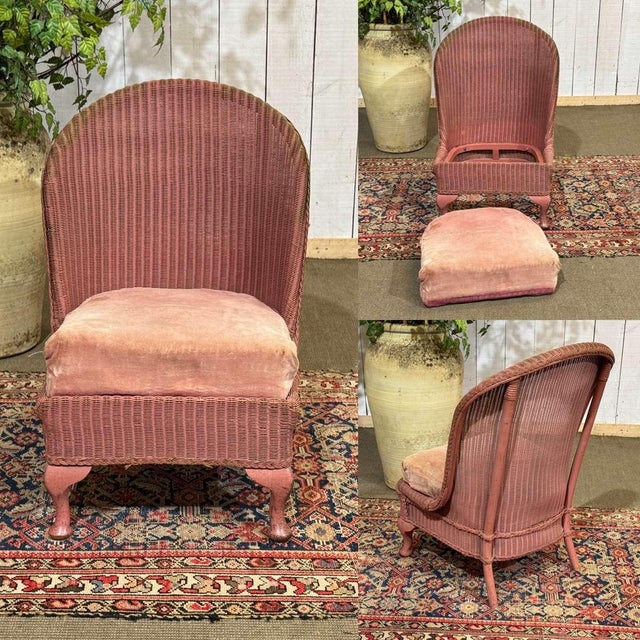 English chaise longue by Lloyd Loom, 1930s - W=52cm D=48cm H=77cm HA=40cm