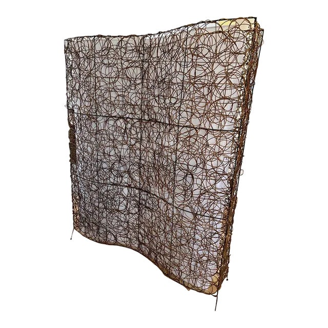 Large 5 Ft X 4 Ft Vintage 1980s Wicker Floor Lamp With Waverly Design For Sale