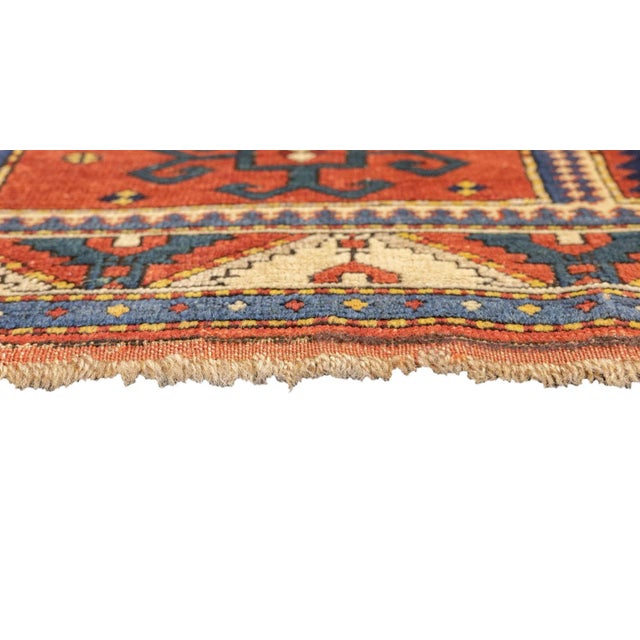 Late 18th Century Antique Caucasian Kuba Rug 3'7'' x 5'8'' For Sale - Image 9 of 12