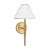 Transitional Visual Comfort Studio Porteau 1-Light Sconce in Satin Brass For Sale - Image 3 of 5