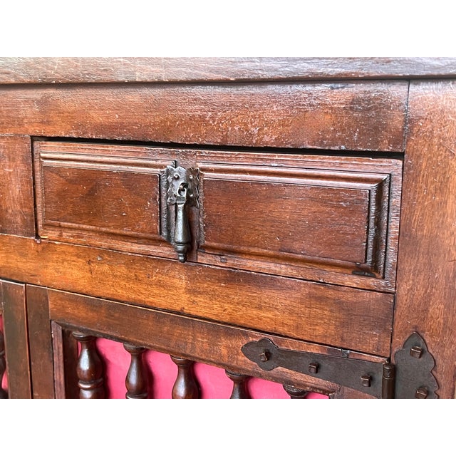 Wood Spanish Carved Walnut Chest of Drawers, Nightstands or Narrow Console, 1920s For Sale - Image 7 of 10