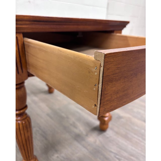 Wood Broyhill Single Drawer Wood End Table For Sale - Image 7 of 8