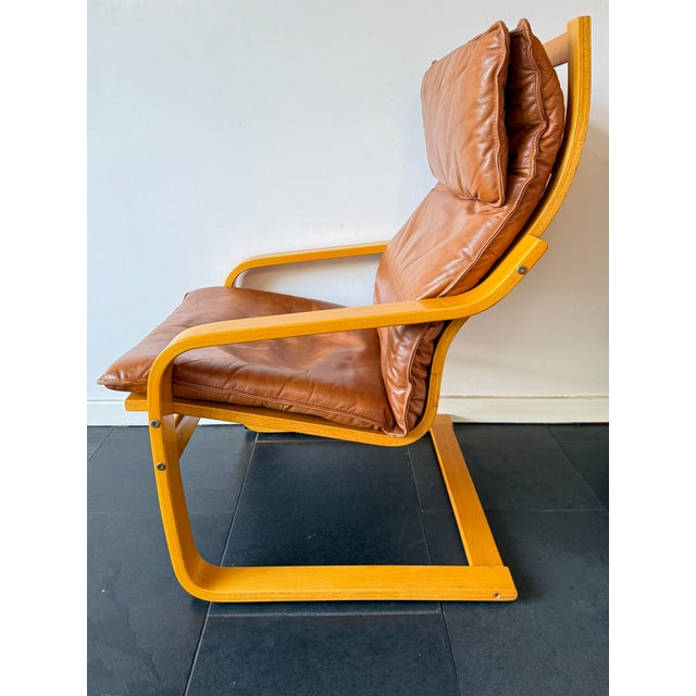 Vintage Poäng Chair in Cognac Leather by Noboru Nakamura for Ikea, 2000s For Sale - Image 6 of 13
