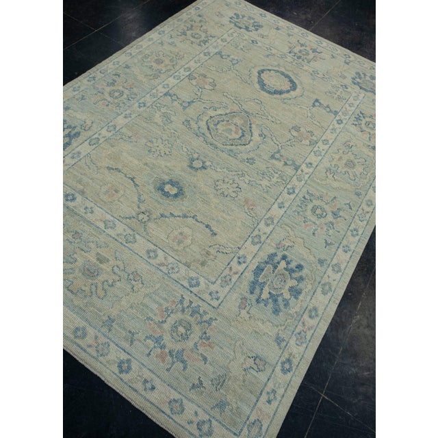Turkish Turkish Oushak Rug 5'1" x 7' #17833 For Sale - Image 3 of 8