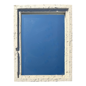 Large Composite Stone Coral Rock Modernist Wall Mirror From 70's