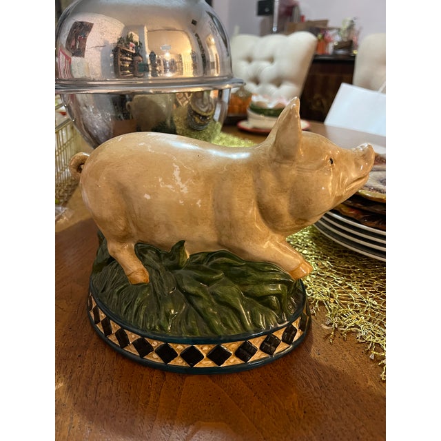 Up for consideration is a beautiful vintage ceramic rustic style pig decorative piece. This would look lovely in your home...