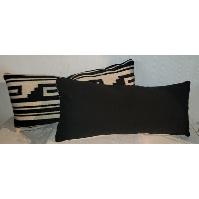 Pair of Geometric Mexican Indian Bolster Pillows For Sale - Image 4 of 5