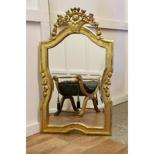 Dramatic Gilt-Wood French Wall Mirror For Sale - Image 6 of 7