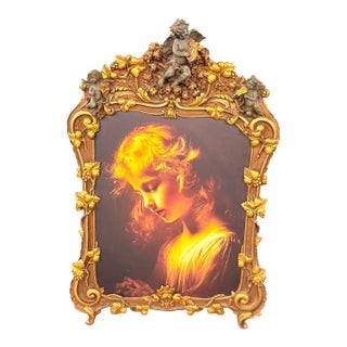 Vintage Rococo Cherub Angel Decorative Wall Art For Sale