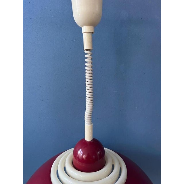 Scandinavian Space Age Red Pendant Lamp by Knud Christensen For Sale - Image 10 of 13