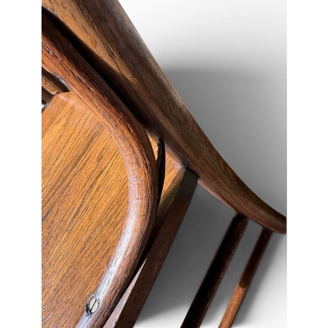 Set of 4 Antique Mission Style Solid Tiger Oak Dining Chairs For Sale - Image 9 of 10