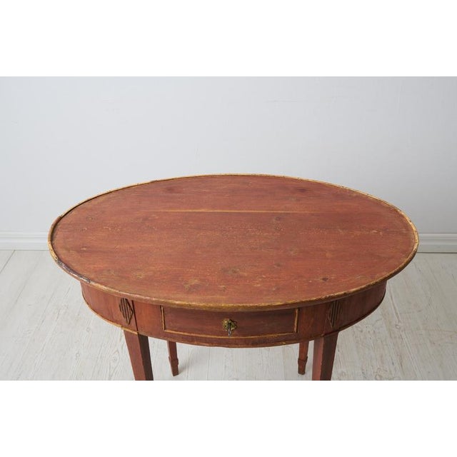 Gustavian Side Table with Oval Table Top For Sale - Image 9 of 11